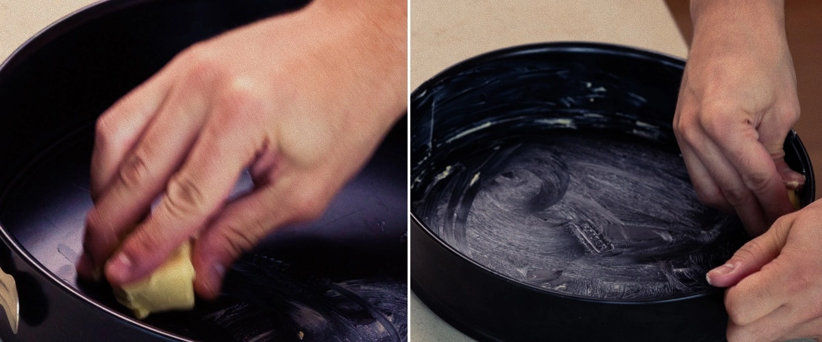 Untant un motlle desmuntable amb mantega, primer pas per coure un space cake casolà amb cànnabis